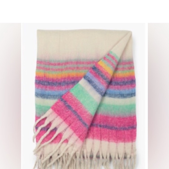 Free People Colorful Skye Stripe Throw Blanket Wrap, NWT - Picture 7 of 11